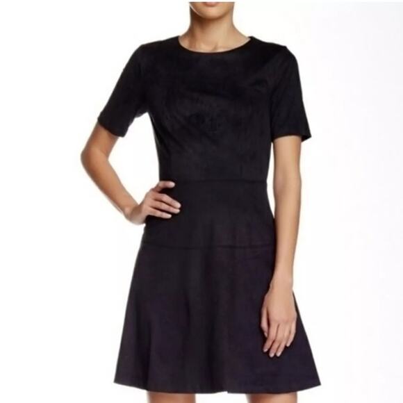 Cece by Cynthia Steffe Black Vegan Suede Little Black Dress, Size Med, NWOT. - Picture 1 of 9